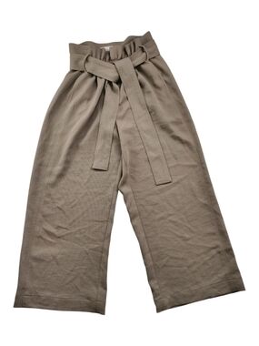 Wilfred Women's 6 Beige Paperbag Waist Wide Leg Pants Belted